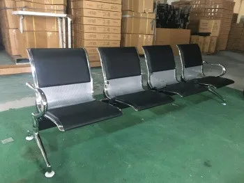 2023 New model stainless steel 4 seater waiting  airport chair with cushion