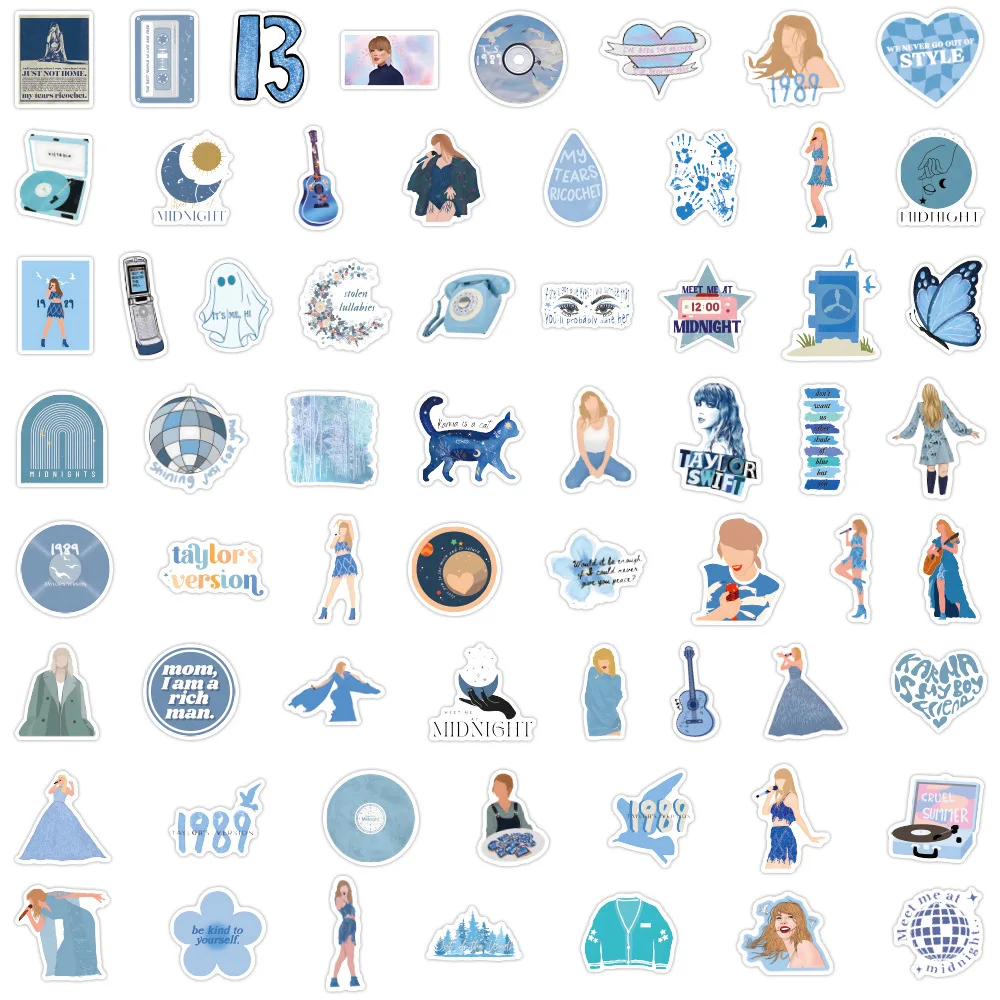 Wholesale Making PVC Adhesive Vinyl Art Stickers Custom Taylor Music Waterproof Stickers Sheet 50pcs100pcs For Phone & Laptop