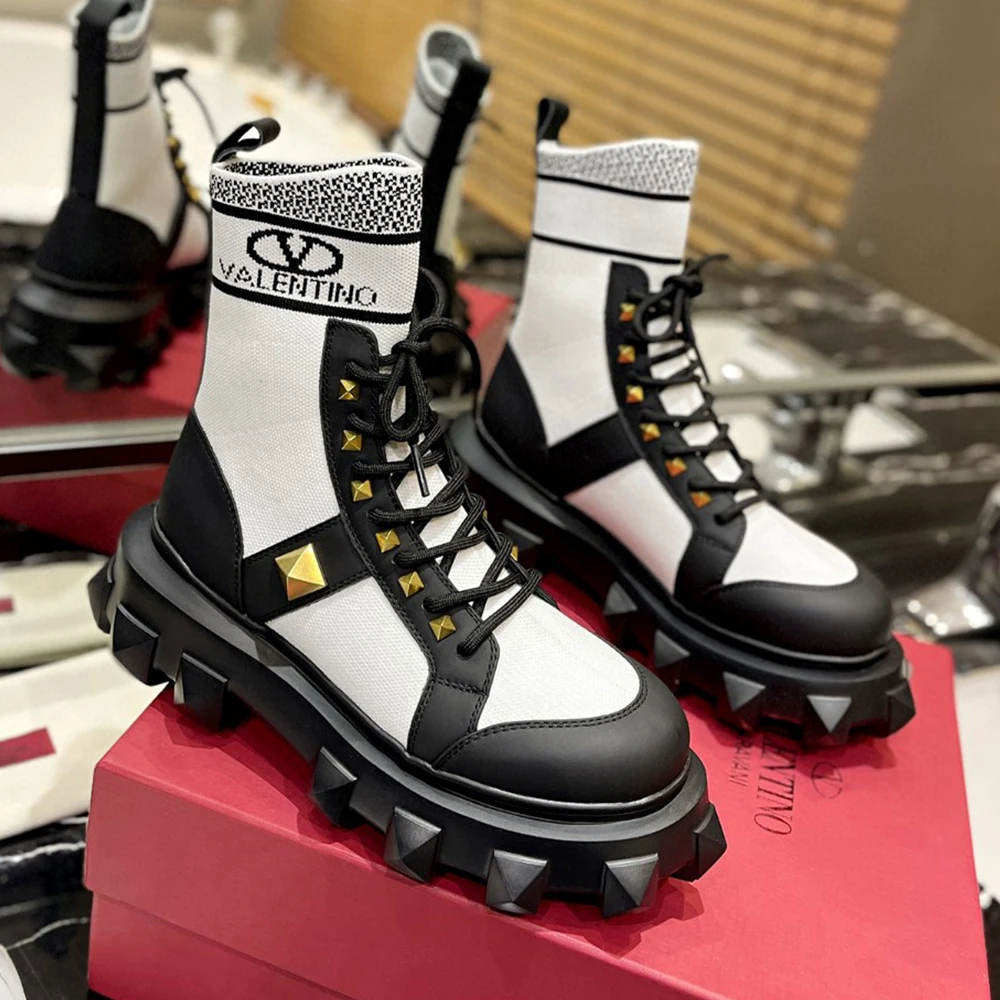 VT Wholesale Price Super Breathable Ankle Boots for Women Designer Sneaker luxury shoes with Stud