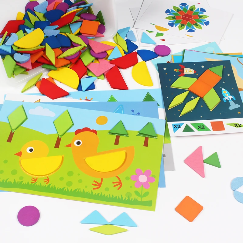 New design baby montessori puzzle kids wooden toys Geometric Shape Educational Puzzle