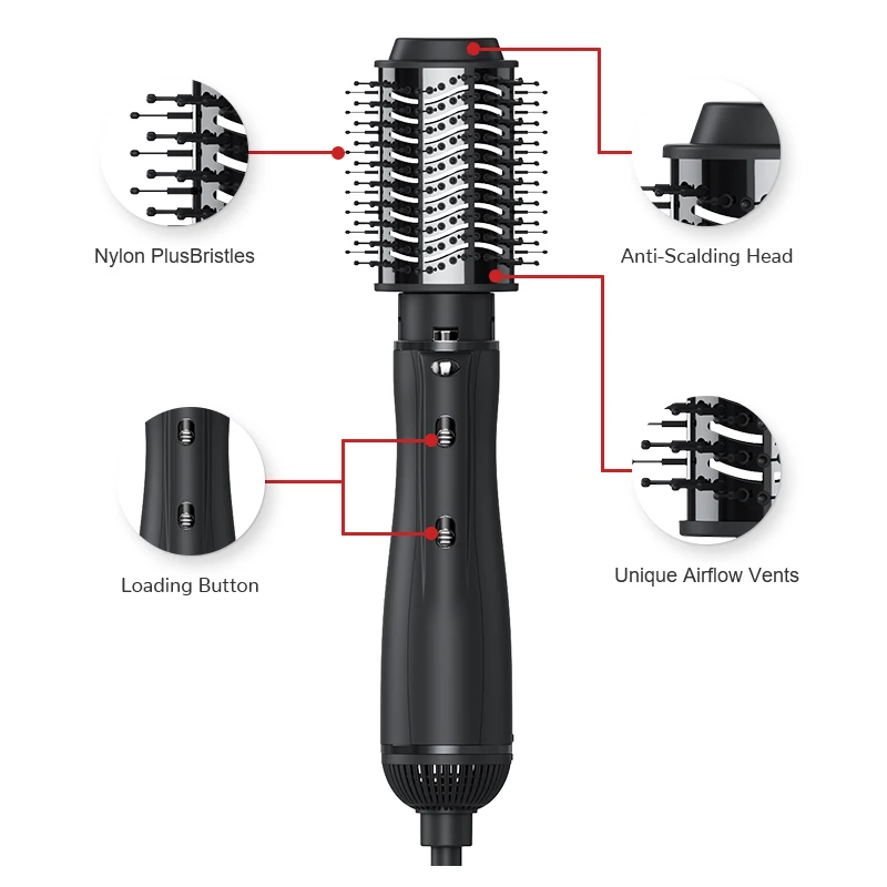 5 In 1 Curling Iron Detachable professional Multifunctional Electric Hot Air Brush Hair Styler Curling Irons rotating