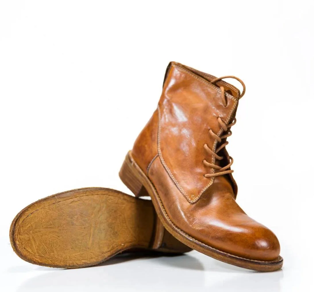 leather outsole women original leather cowboy ankle boots shoes in stock