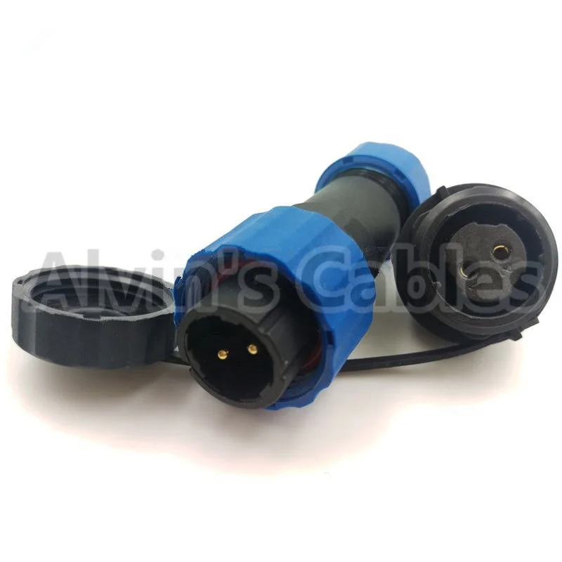 SD13 IP68 2 pin waterproof and dustproof connector male plug female socket LED power cord auto connector