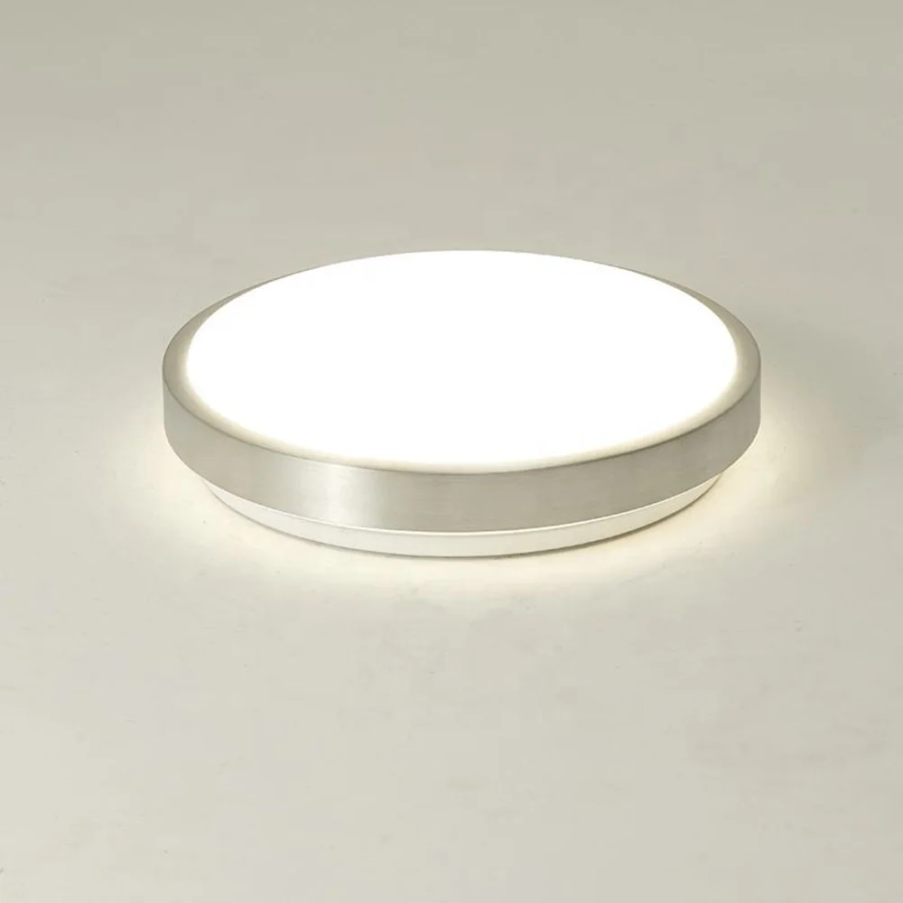 ETL Listed 5CCT 24W LED Flush Mount Ceiling Light Brushed Nickel Damp Rated Ceiling Light for Kitchen, Bedroom