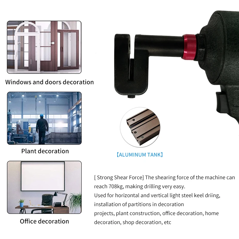 Industrial Air Hole Puncher Pneumatic Hole Opener Punch Flange Tool Deep Metal Hand Punching Gun Machine for Decoration
