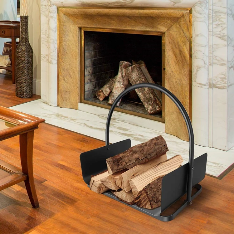 Hot Sell Log Holder Stand For Firewood Storage Metal Fire Wood Rack For Indoor Outdoor Fireplace Tool Wood Storage Rack