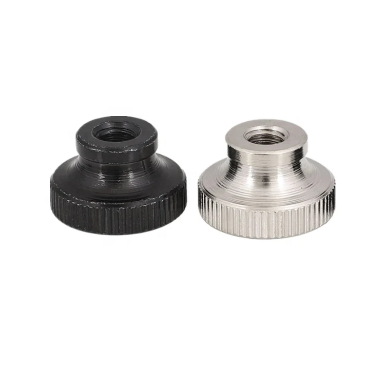 M3 M4 M5 Nickel Plated Knurled Thumb Nut with Collar Carbon Steel Hand Tighten Round Nut for 3D Printers