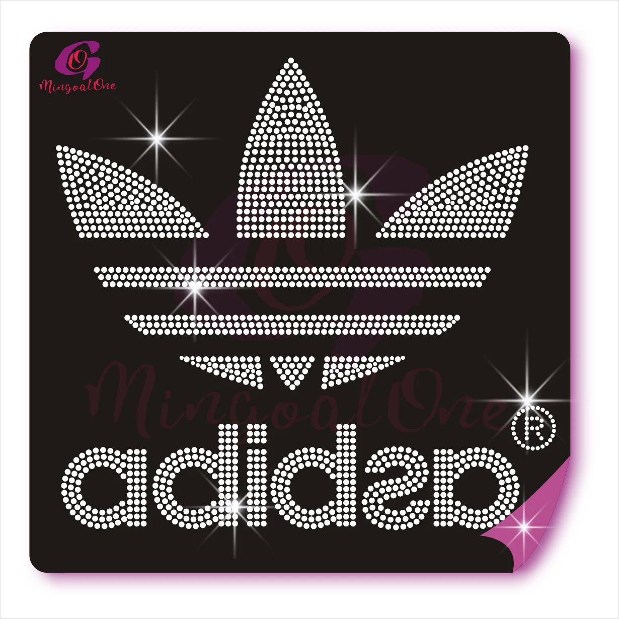 Заказной логотип Стразы + Блестки Высокое качество узоры hotfix motifs для одежды