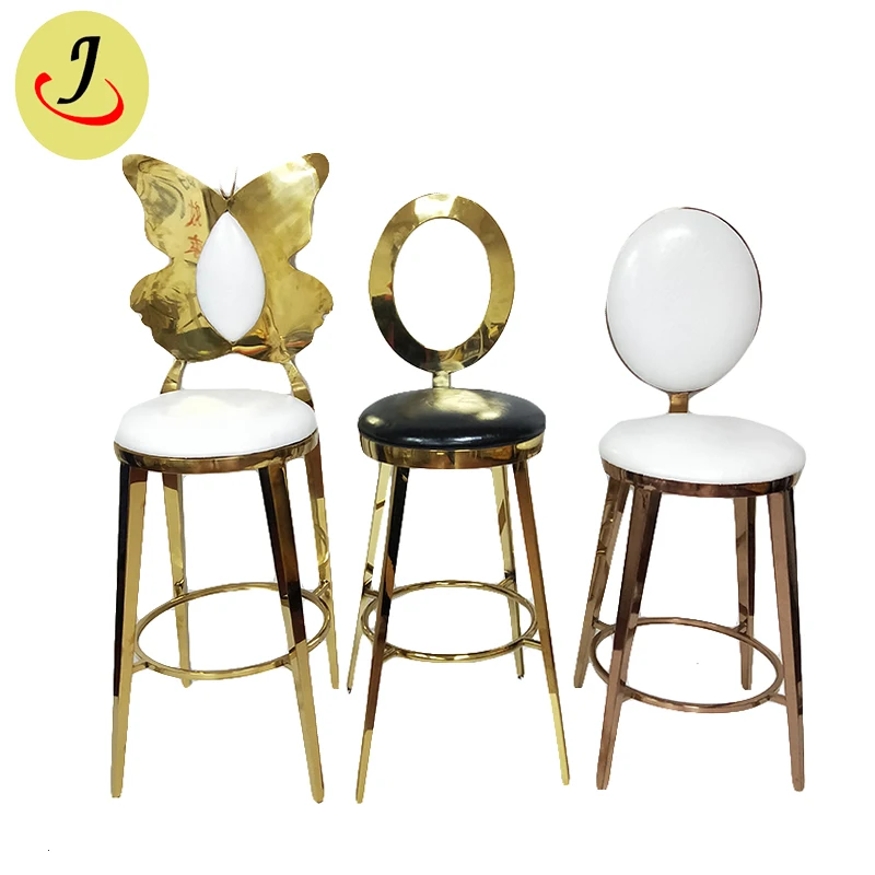 Factory supply classical style round back golden bar chair