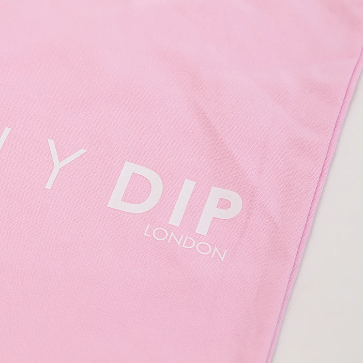 Custom Fine Quality Eco Friendly Blank Reusable Pink Black Cotton Canvas Tote Shopping Bags With Logos Printed