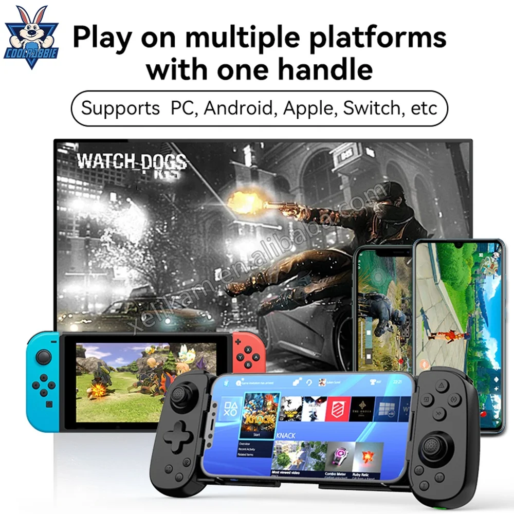 CoolRabbie D6 Phone PC Game Pad Wireless Stretching Racing Handle Joystick Mobile Gaming Controller For Pugb