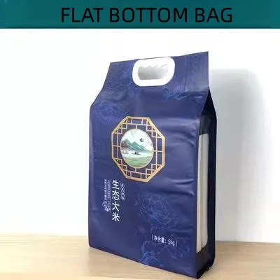 Customized 5kg 10kg Vacuum Heat Seal Laminated Plastic Organic Thailand Basmati Rice Packaging Bag with Handle