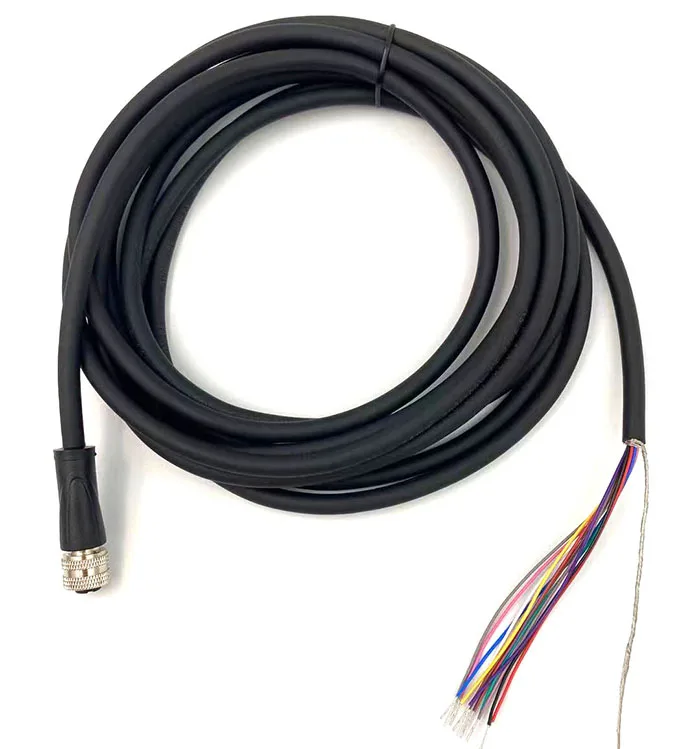 M12 A код 3pin 4pin 5pin 6pin 8pin female прямой экранированный литой
