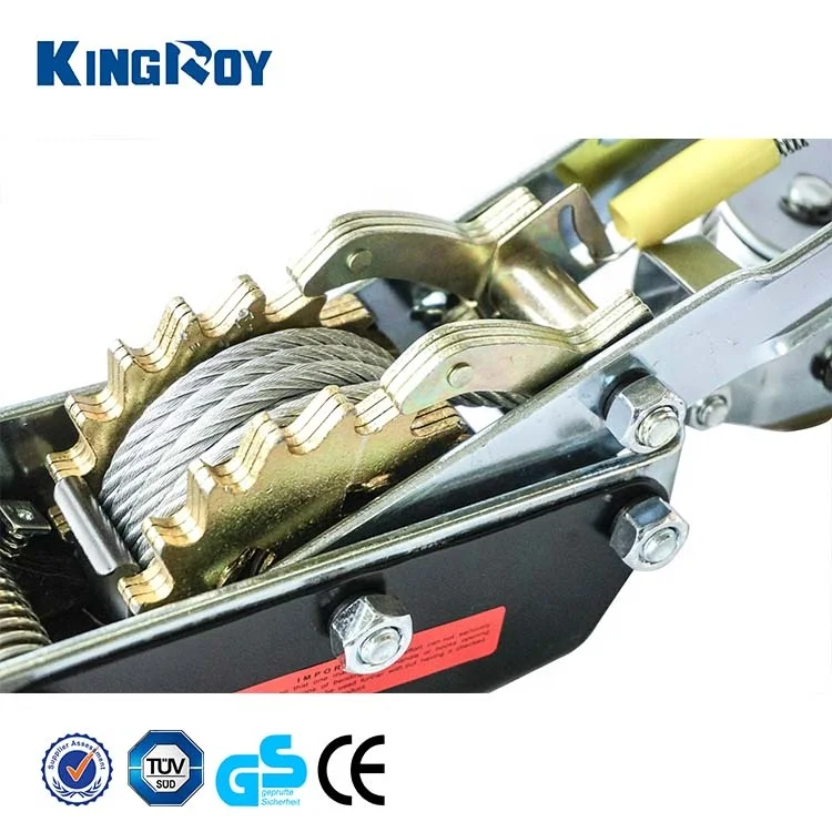KINGROY CE certified 4 ton easy operation along come winch heavy duty double gear ratchet hand puller