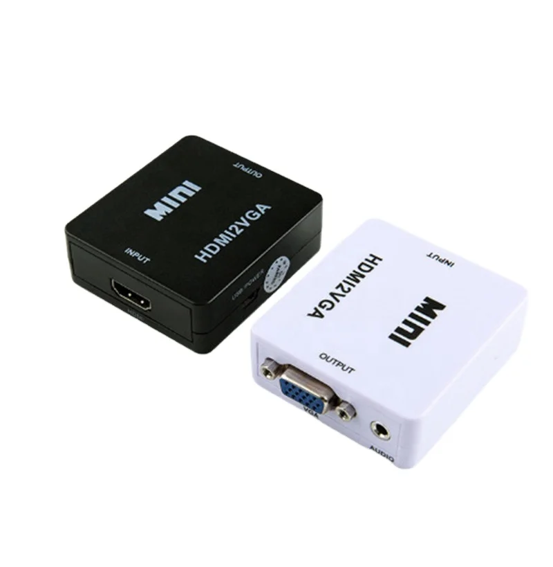 Mini HD 1080P HD MI-compatible to VGA  Converter With Audio HDMI2VGA Adapter Connector For Laptop for HDTV Projector