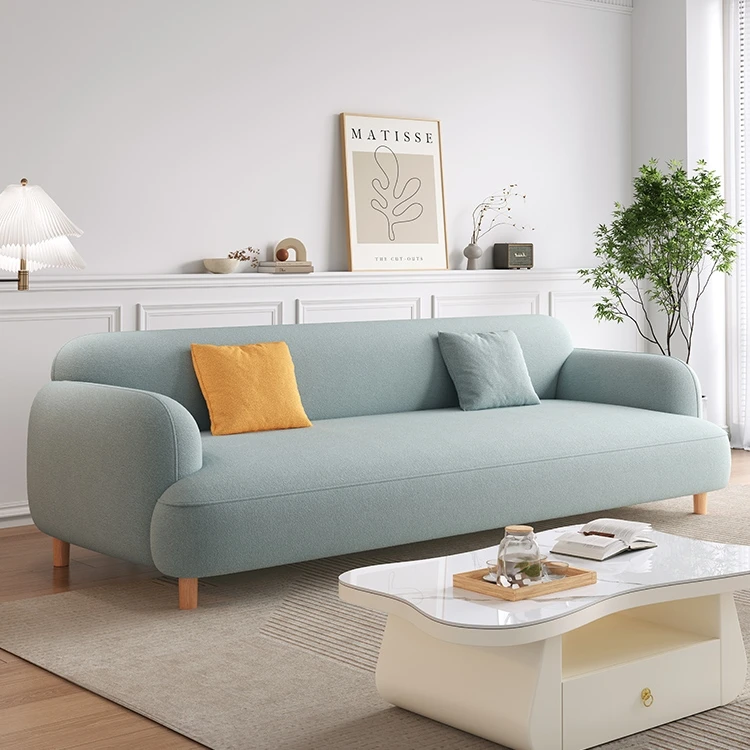 Cream style Nordic 3 seat Design Sofa Simple Living Room Teddy Fabric Leisure Sofa Couch Apartment Mini sofa furniture