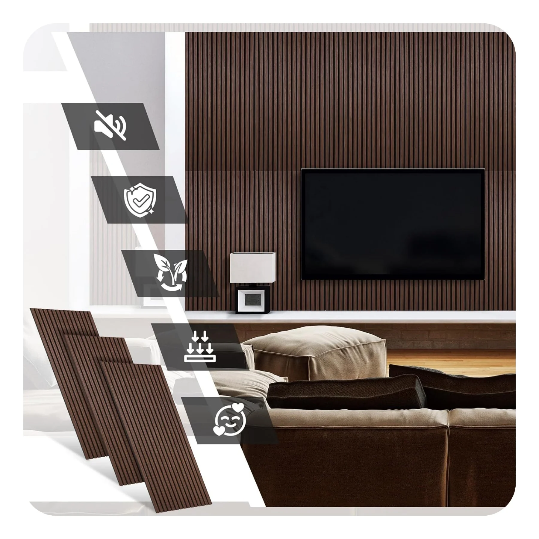 Factory Direct Sale Cheap Price High Quality MDF Slat Wood Veneer Soundproof Interior Decor Acoustic Wall Panel