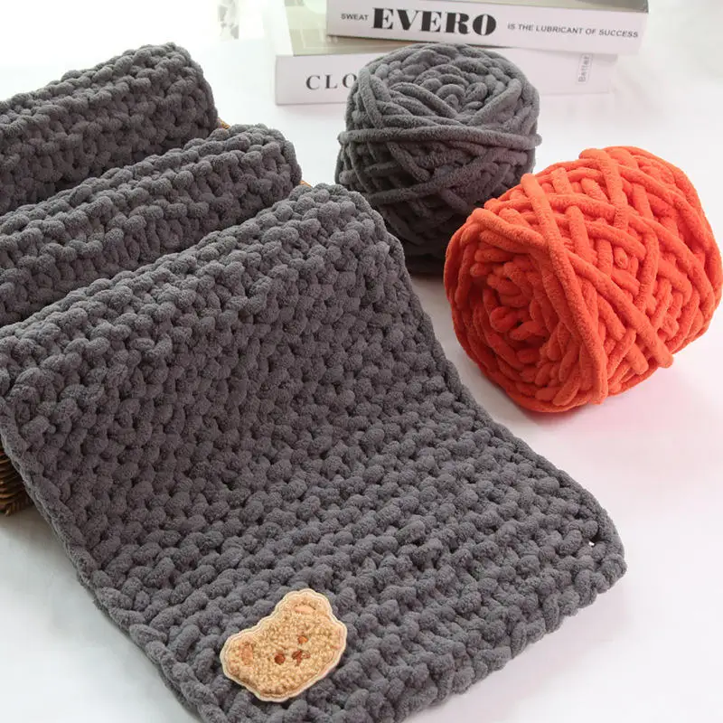 Multi-Color Chunky Crochet Yarn Knitting Woven Blanket Core Strip Line Ice Strip Yarn for Craft DIY