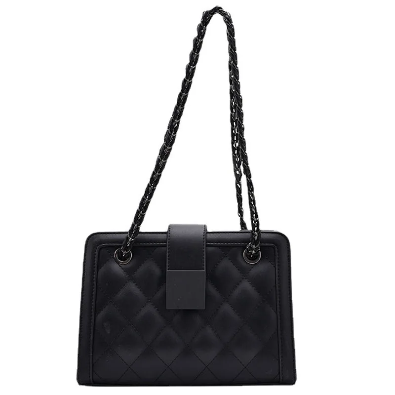 Sac tendance 2024 маленькая черная сумка из искусственной кожи на цепочке дизайнерская через плечо женская полиэстера