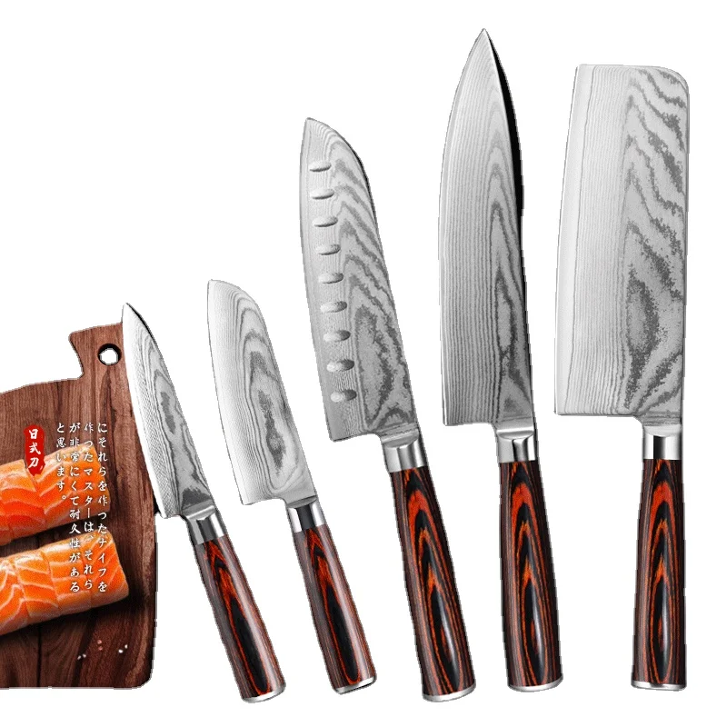 
 Набор многофункциональных ножей из дамасской стали, 67 слоев  