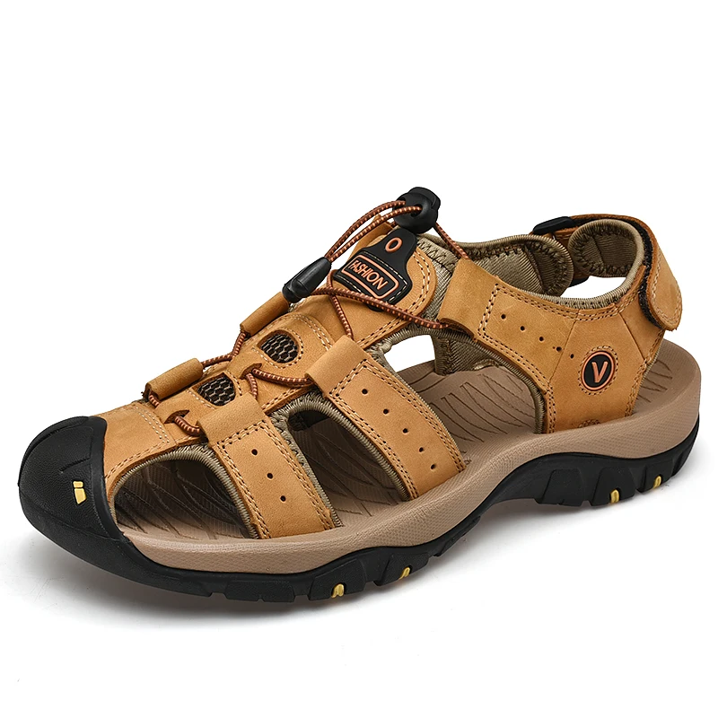 Ample New Fashion Covered Toe Summer Shoes Casual Comfortable Leather Sandals For Men