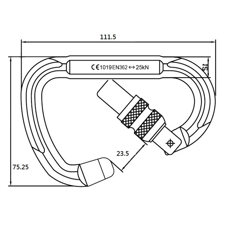 Factory Whole HMS Key Lock Pear Shaped Aluminum Carabiner