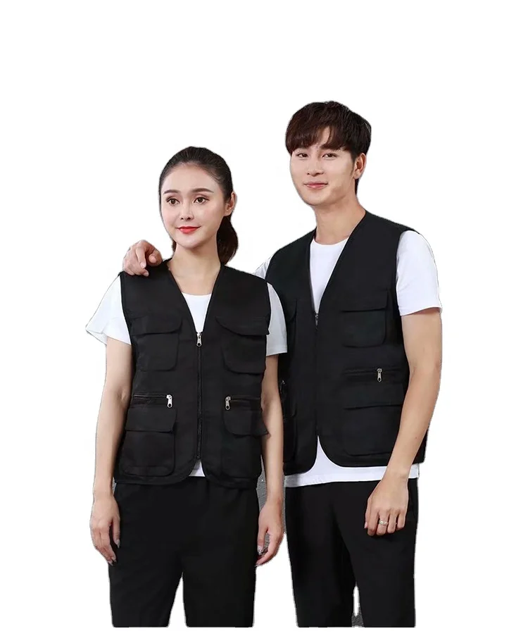 
Manufacturer volunteer work clothes construction vest customized printing LOGO multi-pocket tooling advertising jacket volunteer 