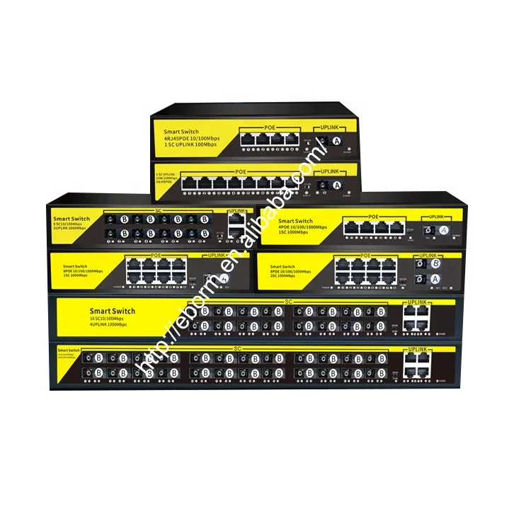 Most popular poe fiber switch fiber poe switch 4 port 10/100m fiber media converter