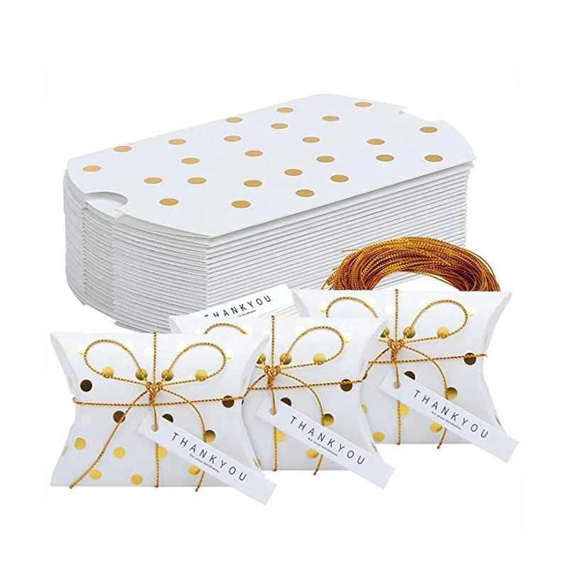 Eco Friendly Pillow Shape Kraft Jewelry Candy Box Craft Paper Wedding Favor Gift Pie Party Bags