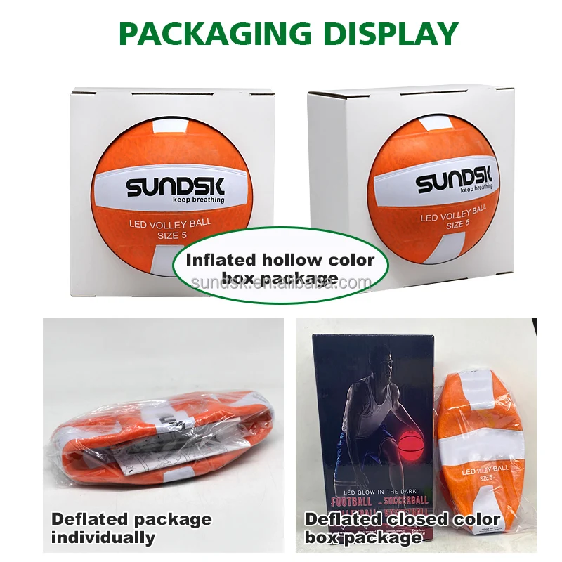 New Design glow in the dark led light up rubber volleyball ball