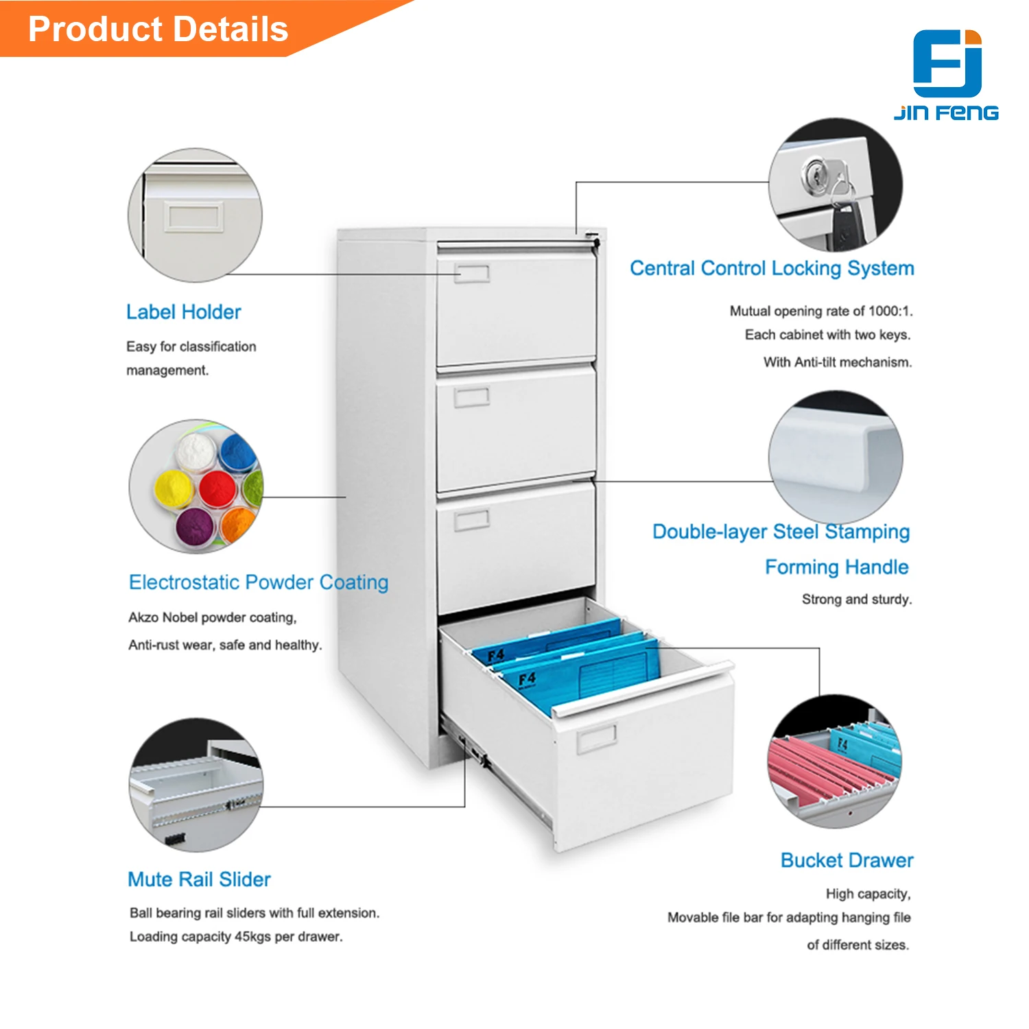 Office Metal 2 3 4 Drawer Filing Cabinet Steel Vertical File Cabinet Price School Hospital Library Storage Cabinet