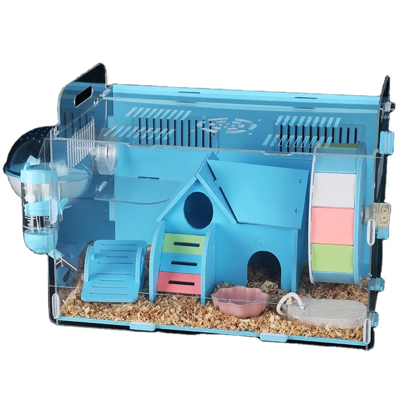Роскошная клетка для хомяка в форме двойного пола в форме замка, Большие виллы для хомяка, шиншиллы, белки