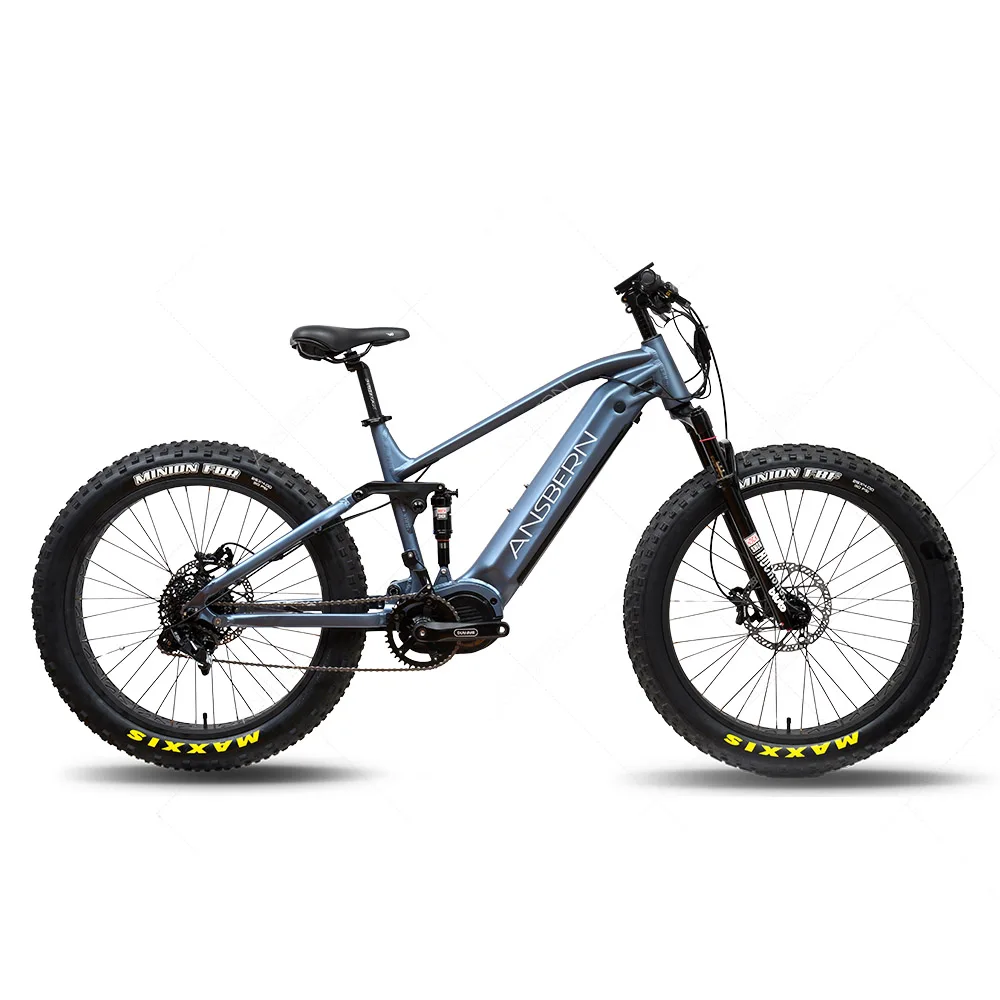 Ansbern 26/29 Inch G510 M620 48V/52V 1000W Bafang Mid Drive  Full Suspension Electric Downhill Mountain Bike With Emtb Full Susp
