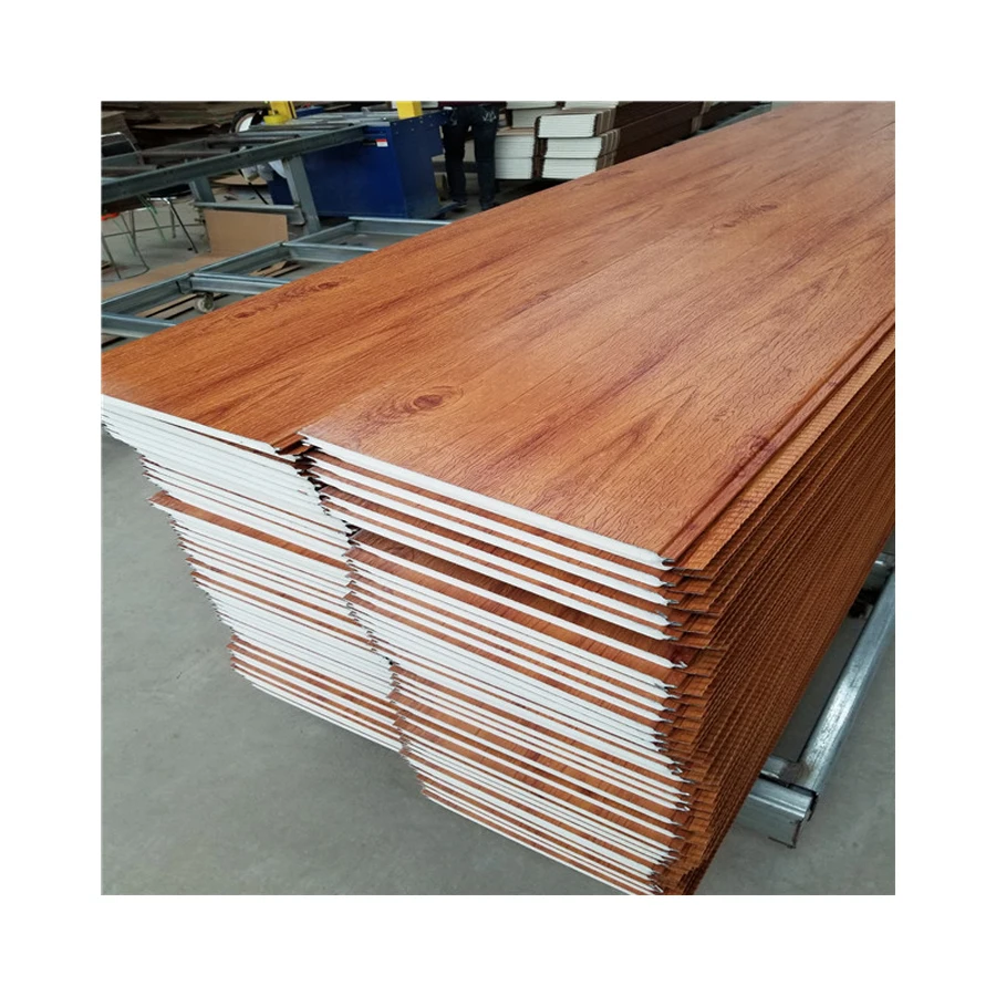 Galvanized steel siding wood look PU Sandwich Wall Panels PU foam panel PU siding