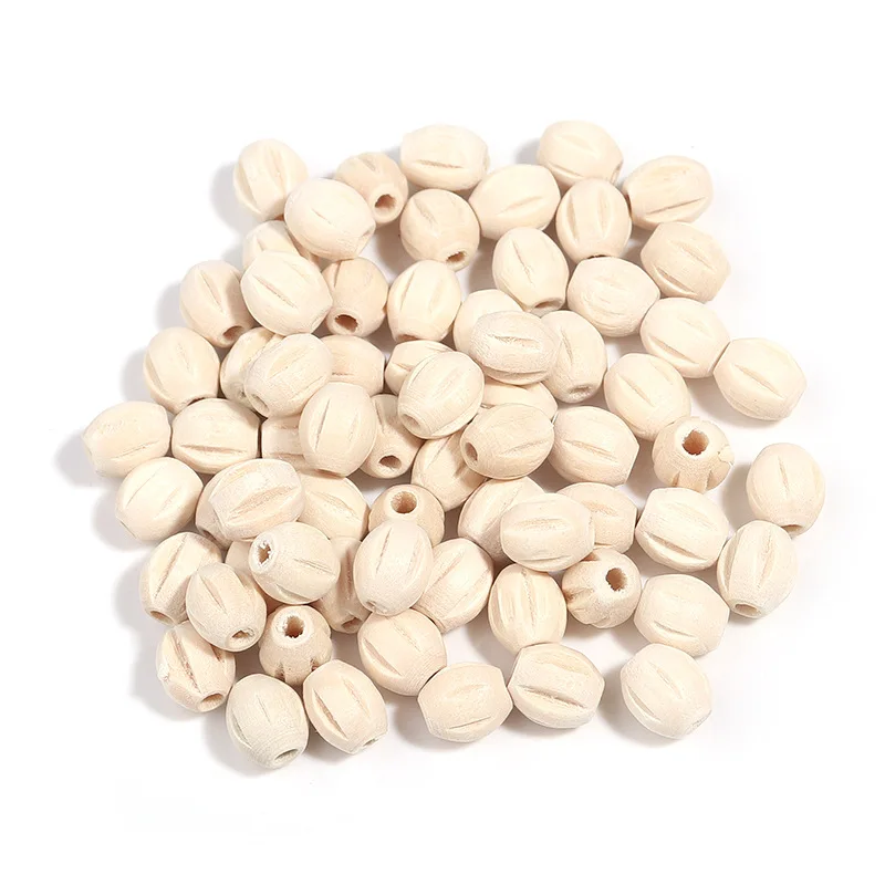 diy Ornament accessories factory direct supply Multicolor watermelon wooden bead Oval carved watermelon beads Hemu bead bracelet