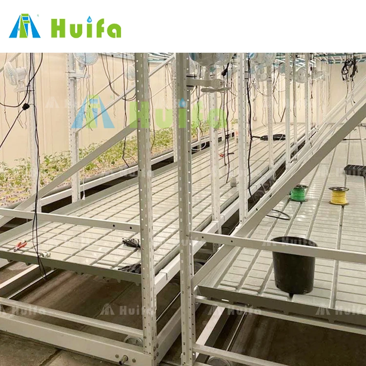 Hot Selling Vertical Farming Two Tier Mobile Vertical Grow Rack Systems