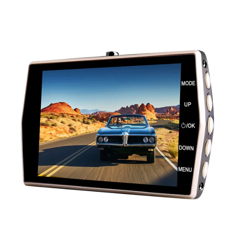 Car DVR 4 Inch Screen Dash Cam Dual Cameras Lens Portable Video Recorder Auto Dash Camera