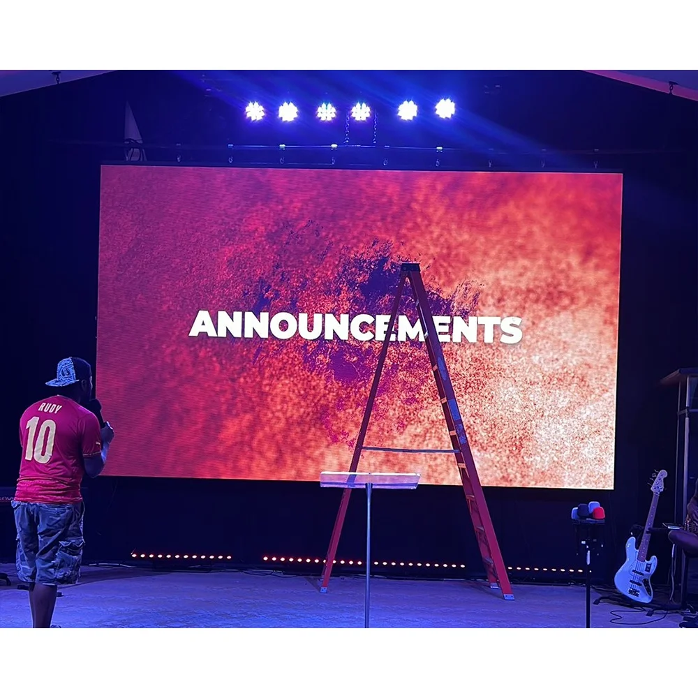 RAYBO LED Display 3D Stage Background Curved Panel HD Led Advertising With Video Wall P3.91 P4.81 Led Display Screen 500x500mm