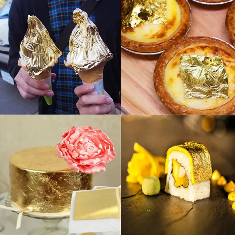 Hot Sale Private Label Real Gold Leaf 24K Pure Genuine Edible Gold Leaf Food Decoration For Art