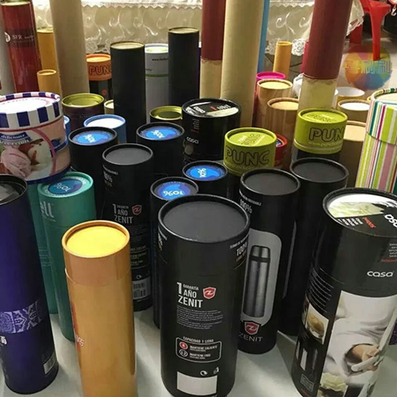 Factory customize paper cardboard tube luxury cylinder bottle packaging for perfume essential dropper bottle