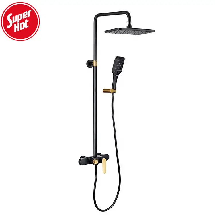 Душевой набор Deepss с современным дождевым распылителем, скрытый латунный смеситель для душа