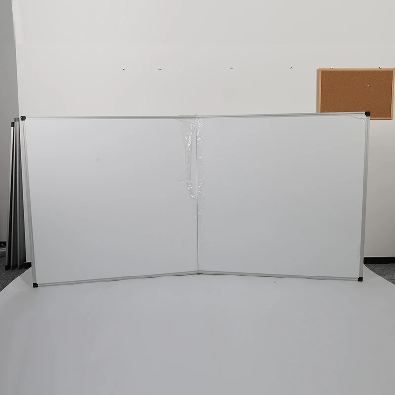 OEM Factory Wholesale Foldable Large Size Wall-Mounted Aluminum Frame Whiteboard 40x72 Inches Two Folding Magnetic Whiteboard