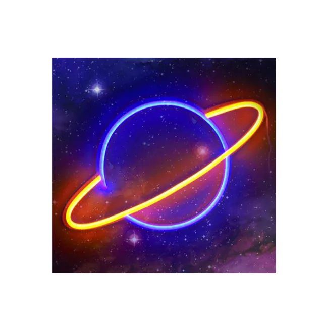 Custom Space LED Neon Sign with Acrylic Plate Decor shuttle Sign Rocket Vector Icon game room decoration led neon sign