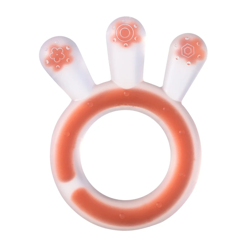 Поставщики продукции для Palm Форма Прорезыватель для зубов с водой пищевой силикон, безопасный для ребенка Детские Прорезыватели для зубов RK-N702