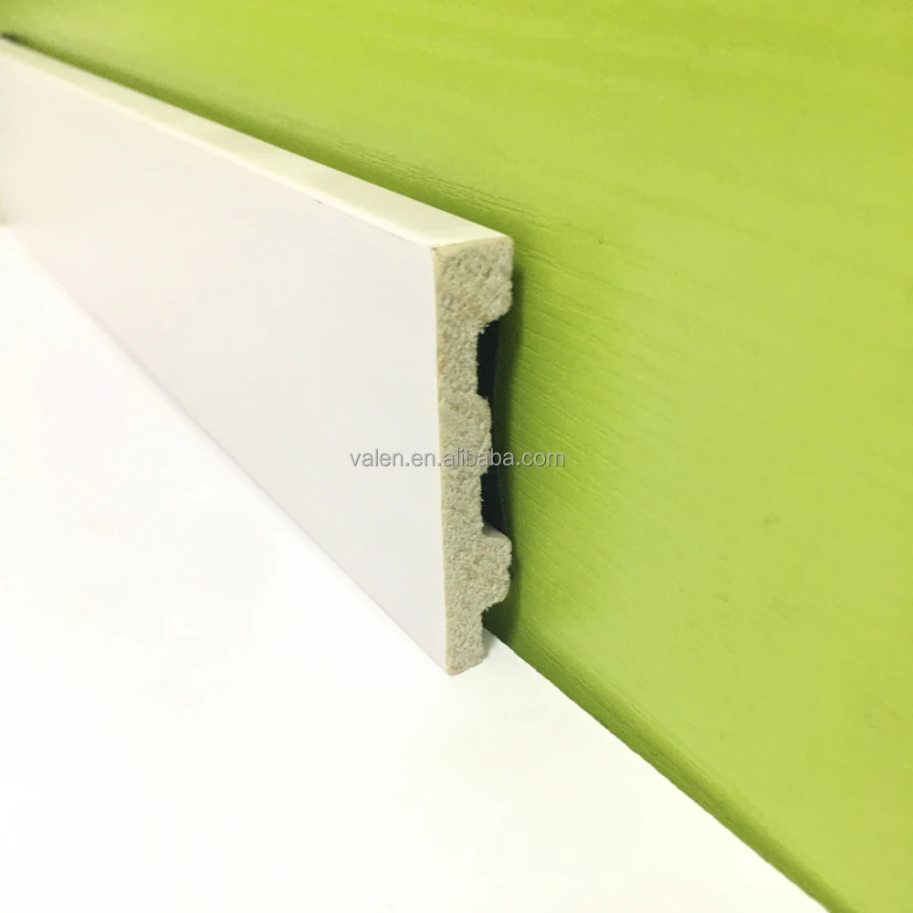 6cm Height Flat Surface Vinyl Flooring PS Skirting Board Baseboard Trim Moulding Plastic Wall Trim Baseboard Molding Covers