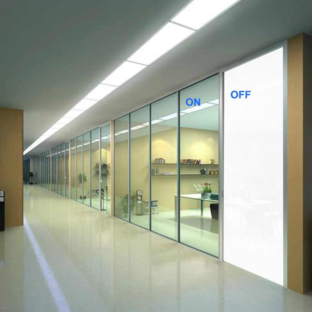 Switchable Opaque Transparent Electric PDLC Glass with Remote Control Black Tinted Privacy Office Doors and Windows