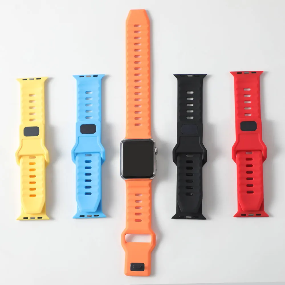 Eraysun Silicone Watch Strap Quick Release Sport Soft Rubber Band Custom Luxury Ultra 2 i Watch For Appl Watch Band Accessories