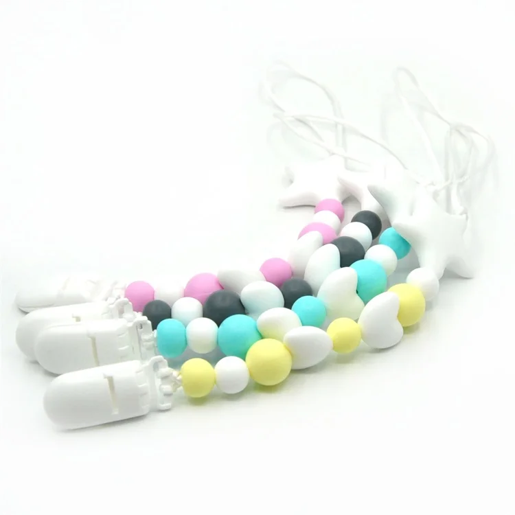New Arrive Safety Silicone Pacifier Clips Chain Teething Toys Baby Pacifier Holder