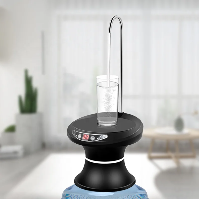 
With Tray Design Bottled Water USB Rechargeable Pump Mini Portable Automatic Water Dispenser 