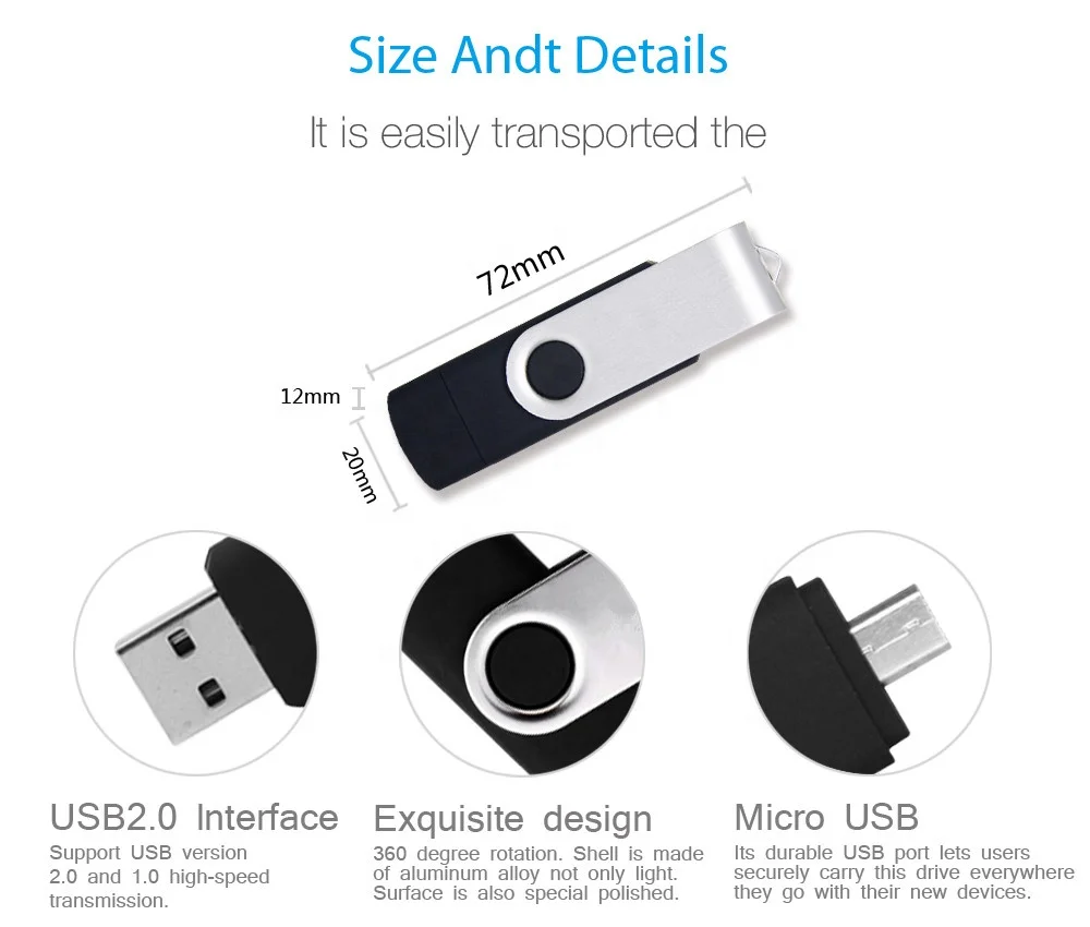 
OTG Usb Flash Drives,OTG Usb For Smartphone & PC Pendrive Memory Stick OTG Ultra Dual 8GB USB Flash Driver 